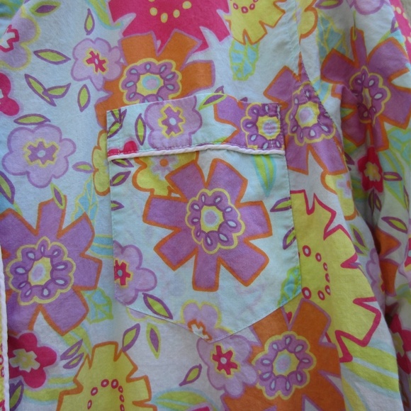 Victoria's Secret Pajama top womens L Floral Flower Pockets Cotton Soft Comfy - Picture 3 of 14